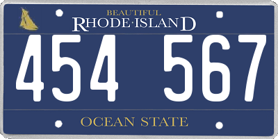 RI license plate 454567