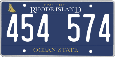 RI license plate 454574