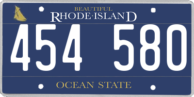 RI license plate 454580