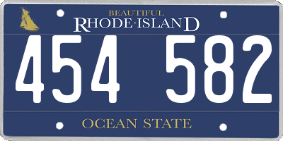 RI license plate 454582