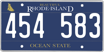 RI license plate 454583
