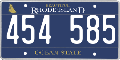 RI license plate 454585