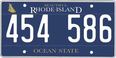 RI license plate 454586