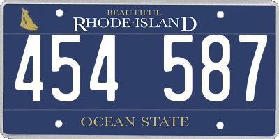 RI license plate 454587
