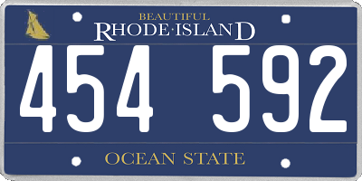 RI license plate 454592