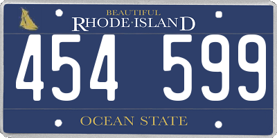 RI license plate 454599