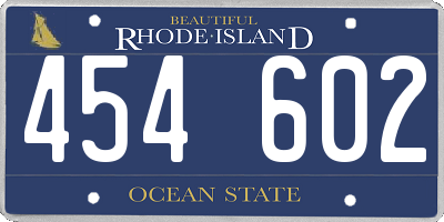 RI license plate 454602