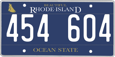 RI license plate 454604