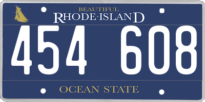 RI license plate 454608
