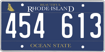 RI license plate 454613