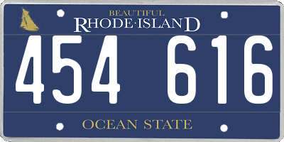RI license plate 454616