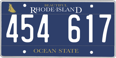 RI license plate 454617