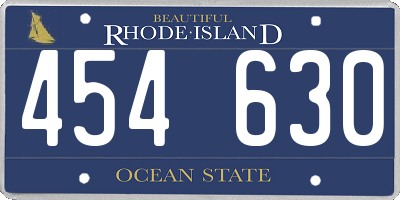 RI license plate 454630