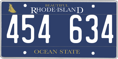 RI license plate 454634