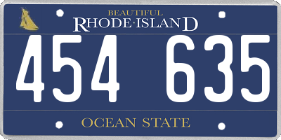 RI license plate 454635