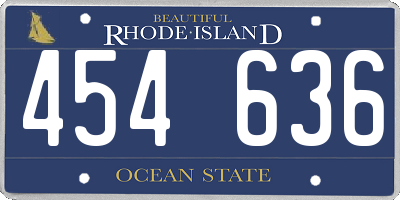 RI license plate 454636