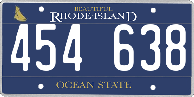RI license plate 454638
