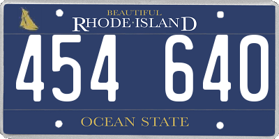 RI license plate 454640