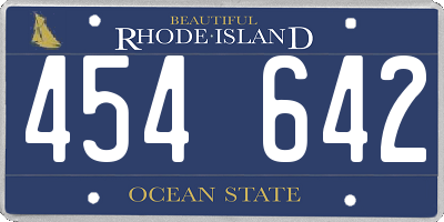 RI license plate 454642
