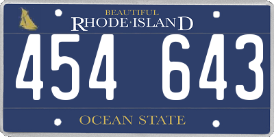 RI license plate 454643