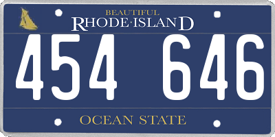 RI license plate 454646