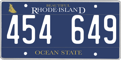 RI license plate 454649