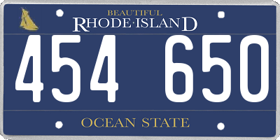 RI license plate 454650