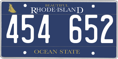 RI license plate 454652