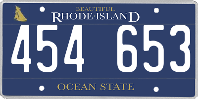 RI license plate 454653
