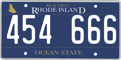 RI license plate 454666