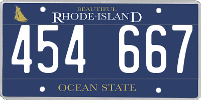 RI license plate 454667