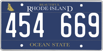 RI license plate 454669