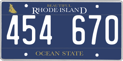 RI license plate 454670