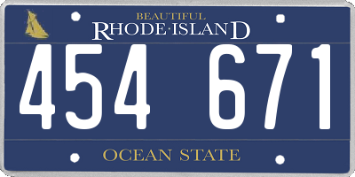 RI license plate 454671