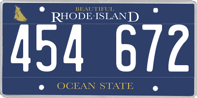 RI license plate 454672