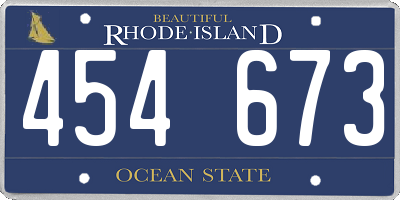 RI license plate 454673