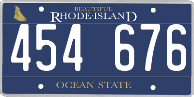 RI license plate 454676