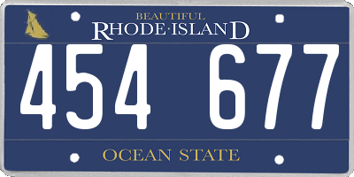 RI license plate 454677