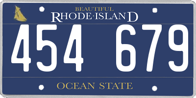 RI license plate 454679