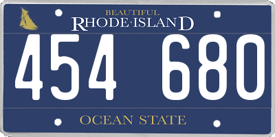 RI license plate 454680