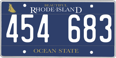 RI license plate 454683