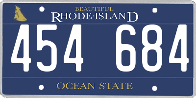 RI license plate 454684