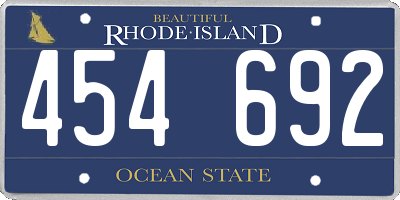 RI license plate 454692