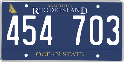 RI license plate 454703