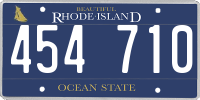 RI license plate 454710