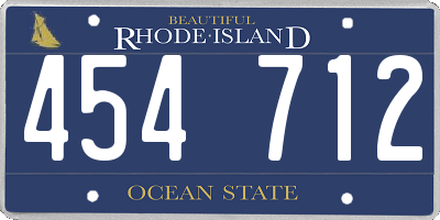 RI license plate 454712