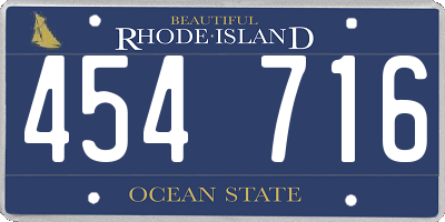 RI license plate 454716