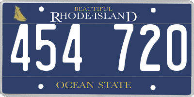 RI license plate 454720