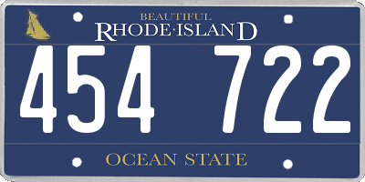 RI license plate 454722