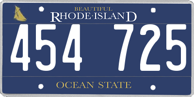 RI license plate 454725